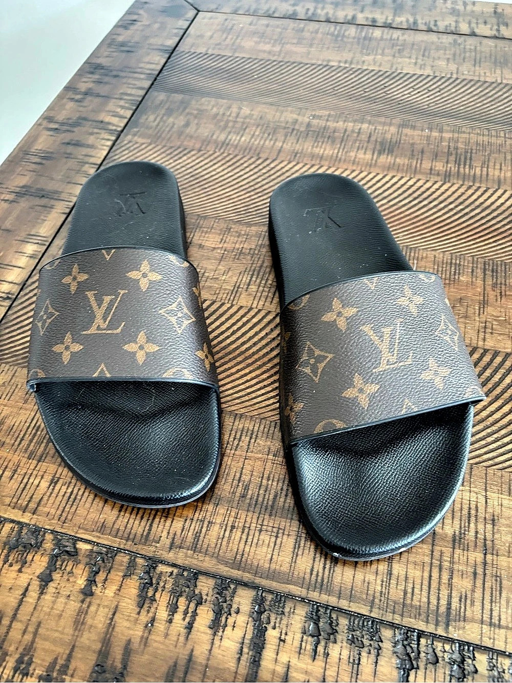Louis Vuitton Waterfront Mule Slides Monogram Brown & Black